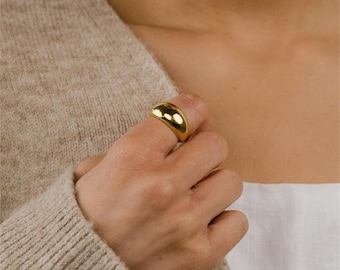 Bold Chunky Band Ring • 18K Gold Plated Stainless Steel
