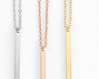 Strength Bar Necklace • Stainless Steel Pendant, Positive Energy