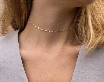 Dainty Stainless Steel Choker Necklace • Delicate Chain Lace