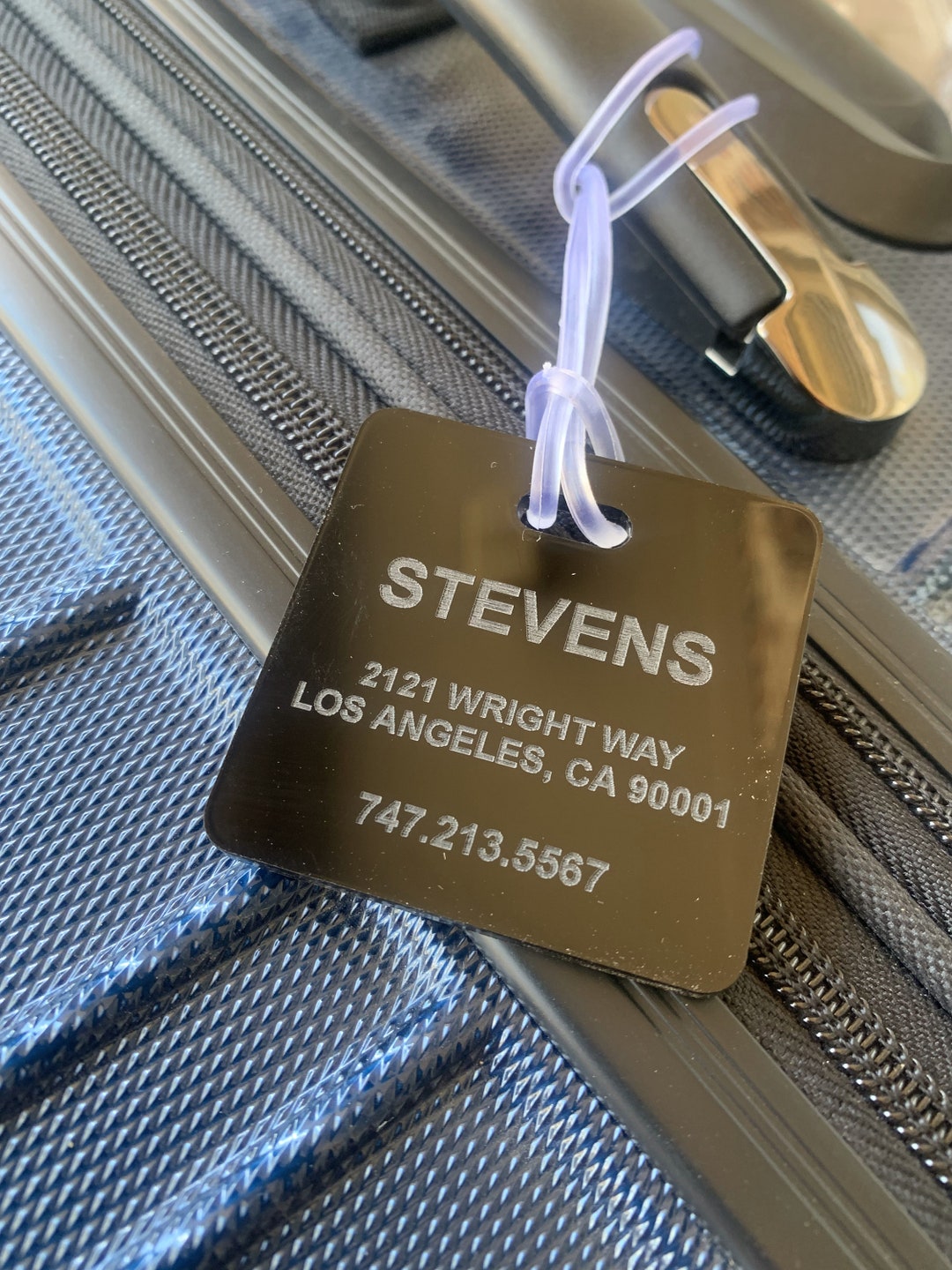 Low Profile, Low Visability Personalized Acrylic Luggage Tag, Acrylic ...