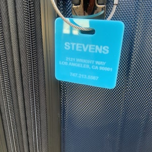 Low Profile, Low Visability Personalized Acrylic Luggage Tag, Acrylic ...