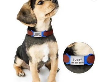 Etiqueta de identificación silenciosa personalizada para mascotas: Etiqueta deslizable de acero inoxidable para collar de perro