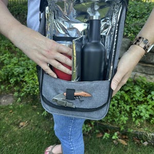 Bolsa térmica personalizada para vino: bolsa térmica de viaje, regalo para picnic imagen 4
