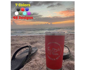 YETI Style Double Wall Tumbler, Laser Engraved Insulated Tumbler, Personalized 20 Powder Coated Insulated Cup, Stainless Steel Tumbler Mug