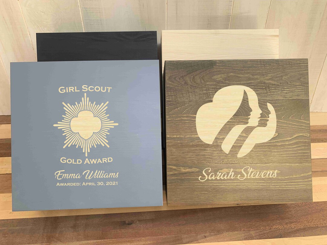 Scout Keepsake Box Girl Scout Memory Box Boy Scout Wooden Etsy