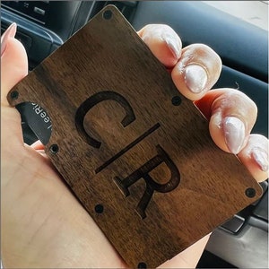 Regalo del Día del Padre, Cartera personalizada para hombres, Regalo de Navidad para papá, Regalos para él, Clip de dinero grabado, Cartera de línea delgada
