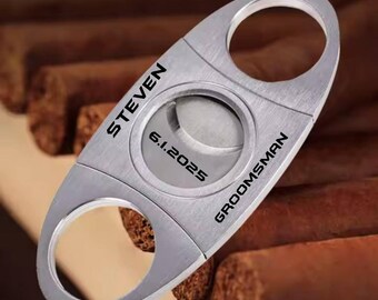 Engraved Cigar Cutter, Personalized Groomsmen Gift, Cigar Accessories