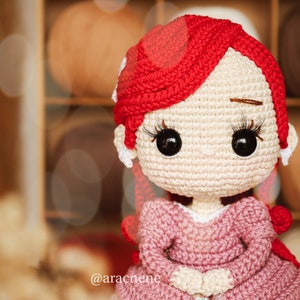 Mermaid princess Crochet Pattern PDF amigurumi pink dress image 6