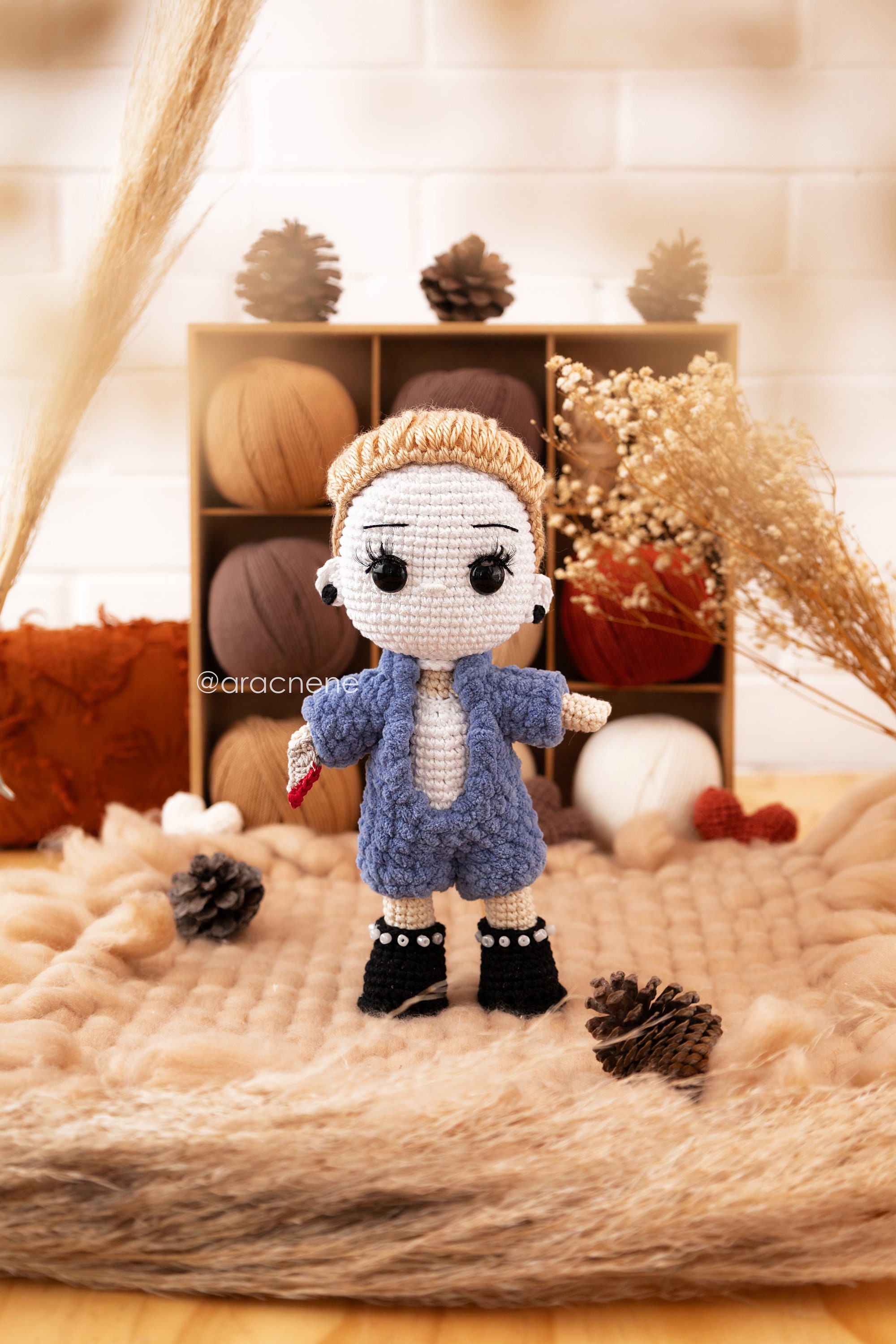 29 Michael Myers Crochet Patterns for Halloween Decor, Gifts, and Horror-Fan Keepsakes 4 Michelle Myers Slasher Amigurumi Crochet Pattern
