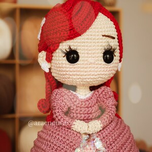 Mermaid princess Crochet Pattern PDF amigurumi pink dress image 5