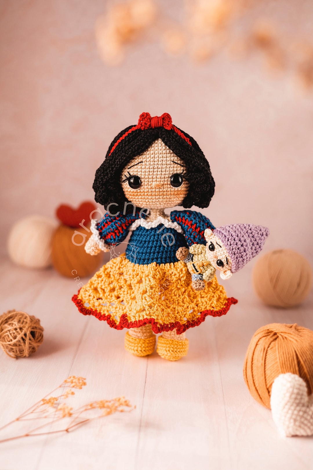 あみぐるみ人形 7つ 白雪姫のあみぐるみ人形かぎ針編みパターン PDF - Etsy 日本