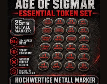 Zestaw żetonów Gaming Essentials 24 elementy pasujące do Age of Sigmar