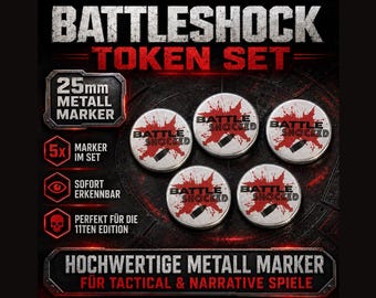 Zestaw metalowych znaczników Battle Shock pasujących do 10. edycji Warhammer 40k