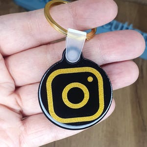 Round NFC Keychain, Business NFC Keychain, Instagram Logo NFC Keychain, nfc Tag