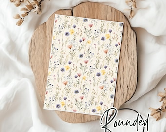 Carta per trasferimento di argilla #T090, immagine floreale primaverile, trasferimento di immagini in argilla, per argilla polimerica, forniture artistiche, carta idrosolubile, decalcomania per trasferimento di acqua