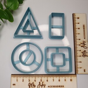 Set di forme di base Tagliapasta per argilla, tagliente affilato, tagliapasta per argilla polimerica, utensili per argilla, lama per motivi, quadrato, triangolo, cerchio, rettangolo