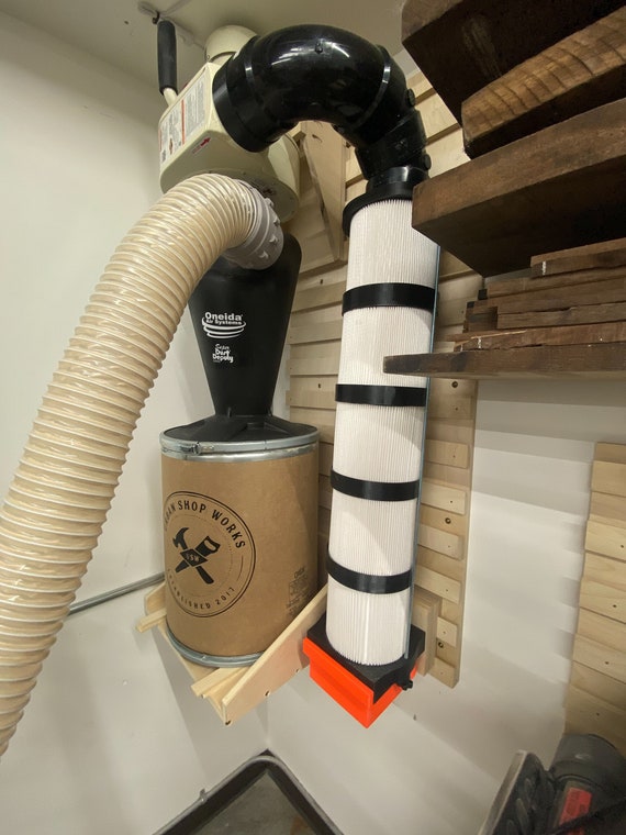 Wall Mount Dust Collector 3D Printed Hepa Filter Kit 3D Print STL Files, Digital Download, WoodWorking Dust Collection, Shop Organization
