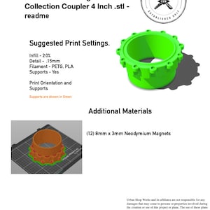 4 Inch Magnetic Dust Collection Couplers: STL Files for 3D Printing ...