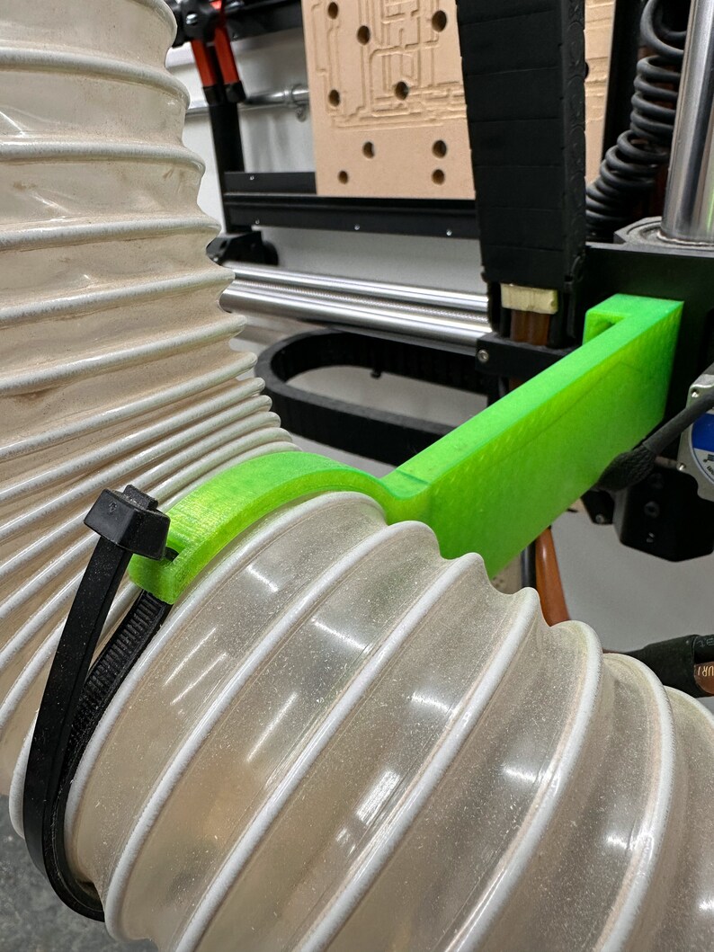 Z Axis 4 Inch Flex Hose Mount Bracket Fits Onefinity CNC, STL File for 3D Printing and CNC