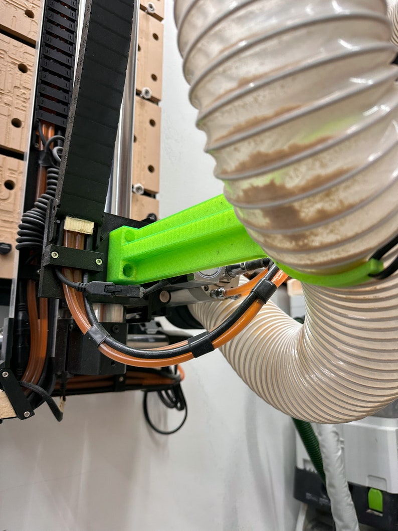 Z Axis 4 Inch Flex Hose Mount Bracket Fits Onefinity CNC, STL File for 3D Printing and CNC