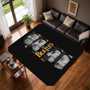 The Beatles Rug, The Beatles Gift, For Living Room Rug, Fan Rug, Area Rug, Non Slip Floor Rug, Teen&#39;s Rug, Kids Room Rug, Music Rug, 3D Rug