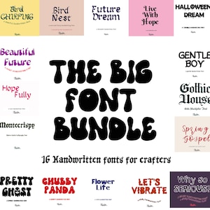 Font Bundle - Cute Fonts, Cricut Font Bundle, Script Fonts, Fonts for Cricut, Procreate Fonts, Retro Fonts, Handwritten Fonts, Fonts Bundle