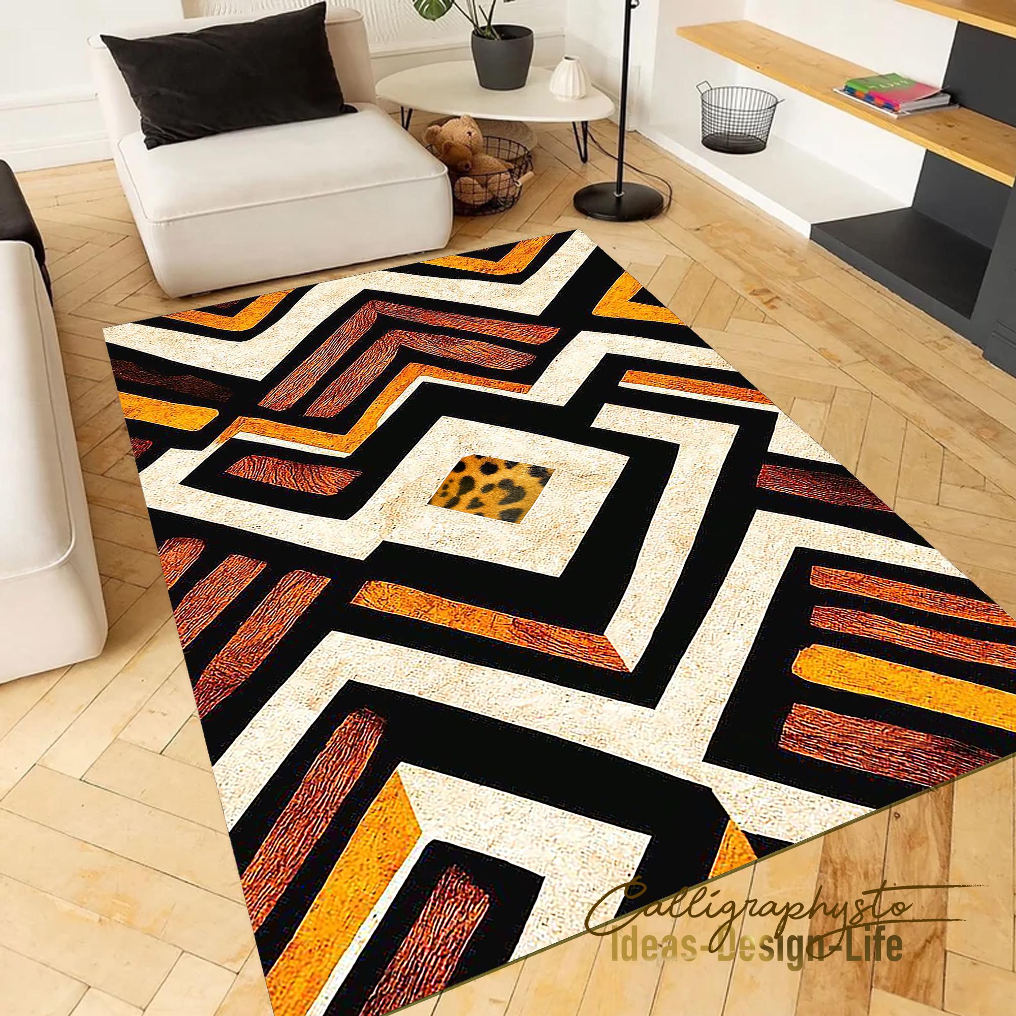 Rasist Rug Afrocentric Area Rug | Safari Ethnic Non-slip Floor Rug | Traditional ...