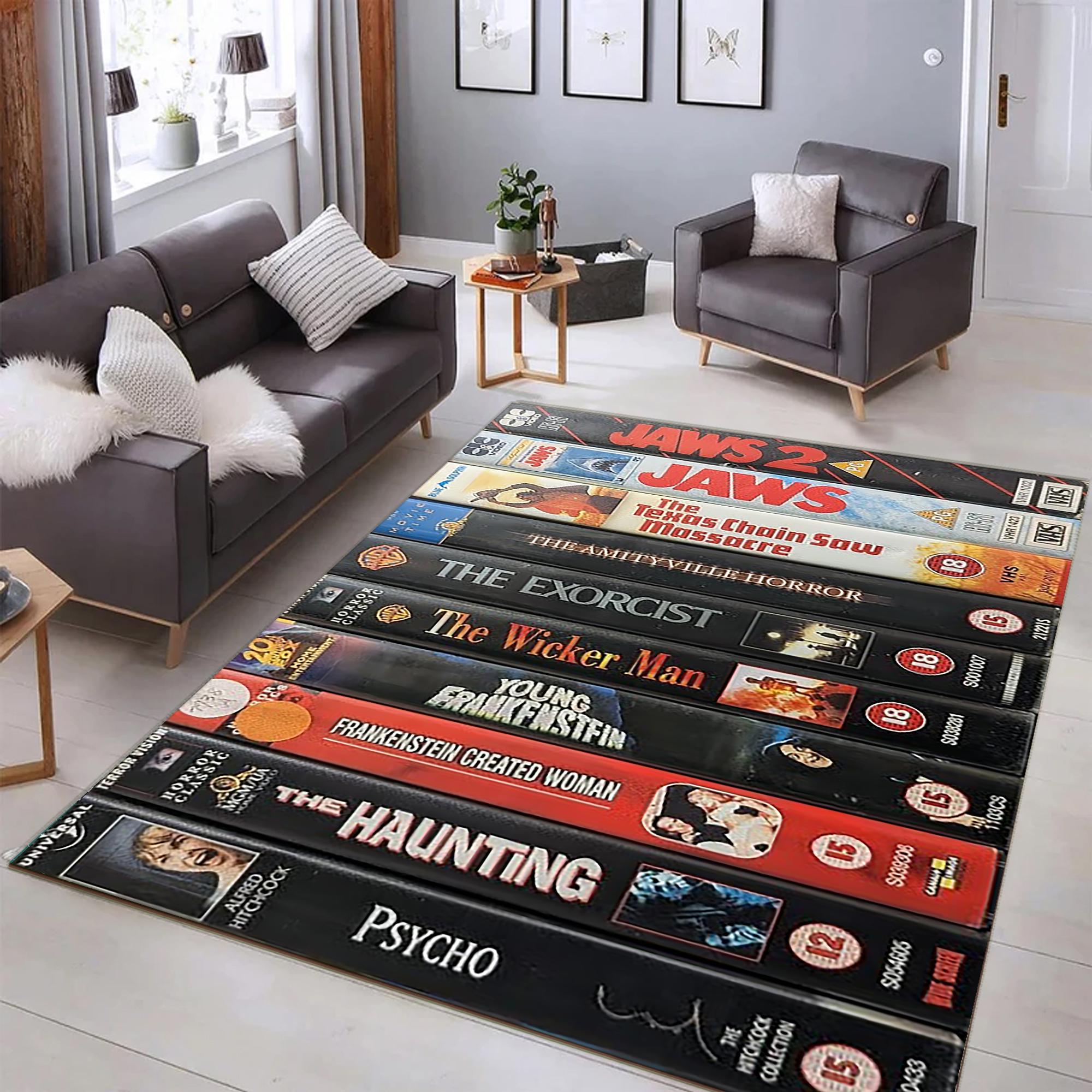 Horror Sticker Rug Horror Movie VHS Rug: Retro Film Art, Non-slip Carpet - Etsy