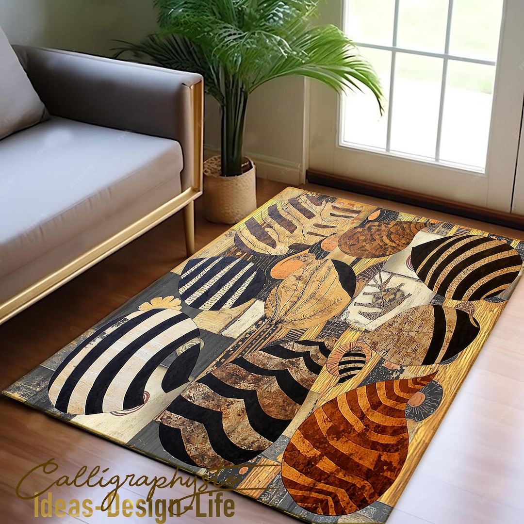 Safari Animal Print Area Rug | Afrocentric Brown Runner - Etsy