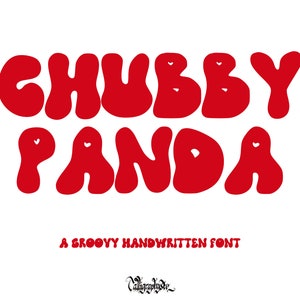 Chubby Panda Retro Font - Groovy Font, Modern Font, Hippie Font, 70s Font, Cricut Fonts, Procreate Fonts, Fonts for Cricut, Bubbly Font