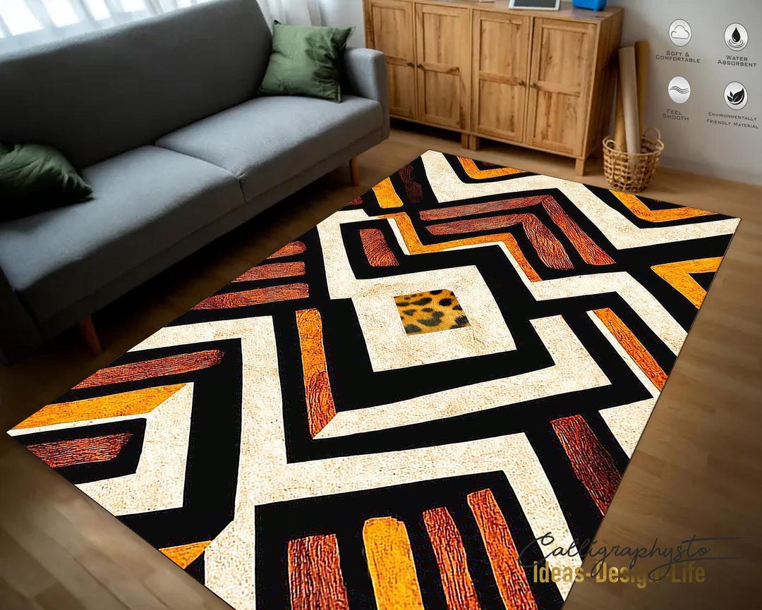 Savannah Area Rug|african Runner|afrocentric Non Slip Carpet|safari ...