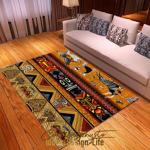 Savannah Area Rug|african Runner|afrocentric Non Slip Carpet|safari ...