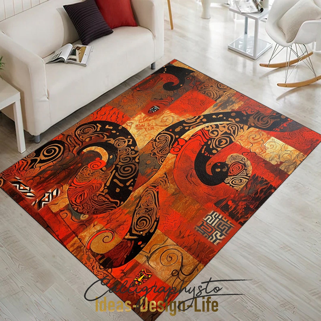 Savannah Area Rug|african Runner|afrocentric Non Slip Carpet|safari ...