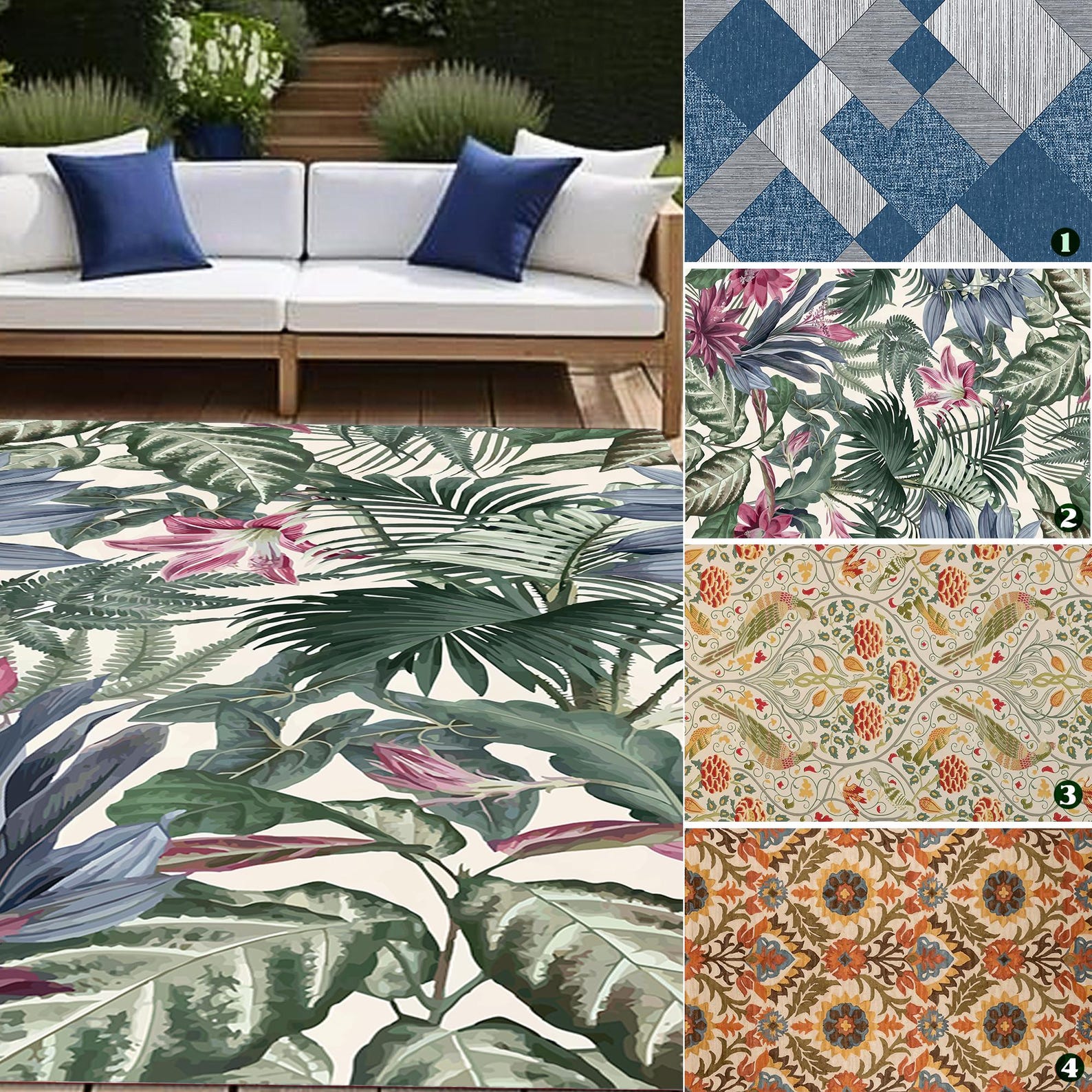 Classy Fun Rugs Fun Colorful Outdoor Rugs Large Weatherproof Easy Clean Washable Garden ...