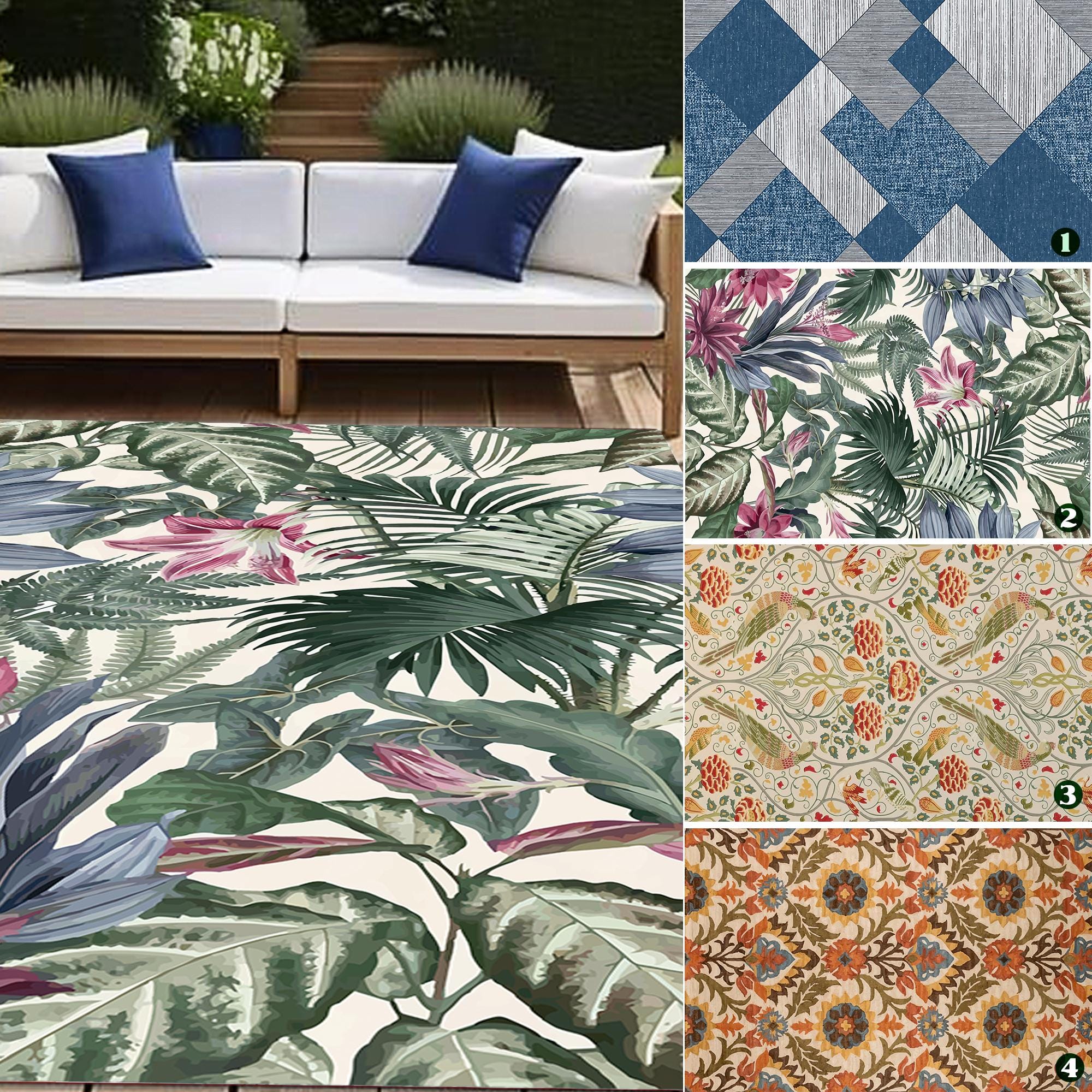 Large Fun Rug Fun Colorful Outdoor Rugs Large Weatherproof Easy Clean Washable Garden ...
