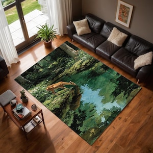 Enchanted Forest Rug: Mystical Dark Academia Decor