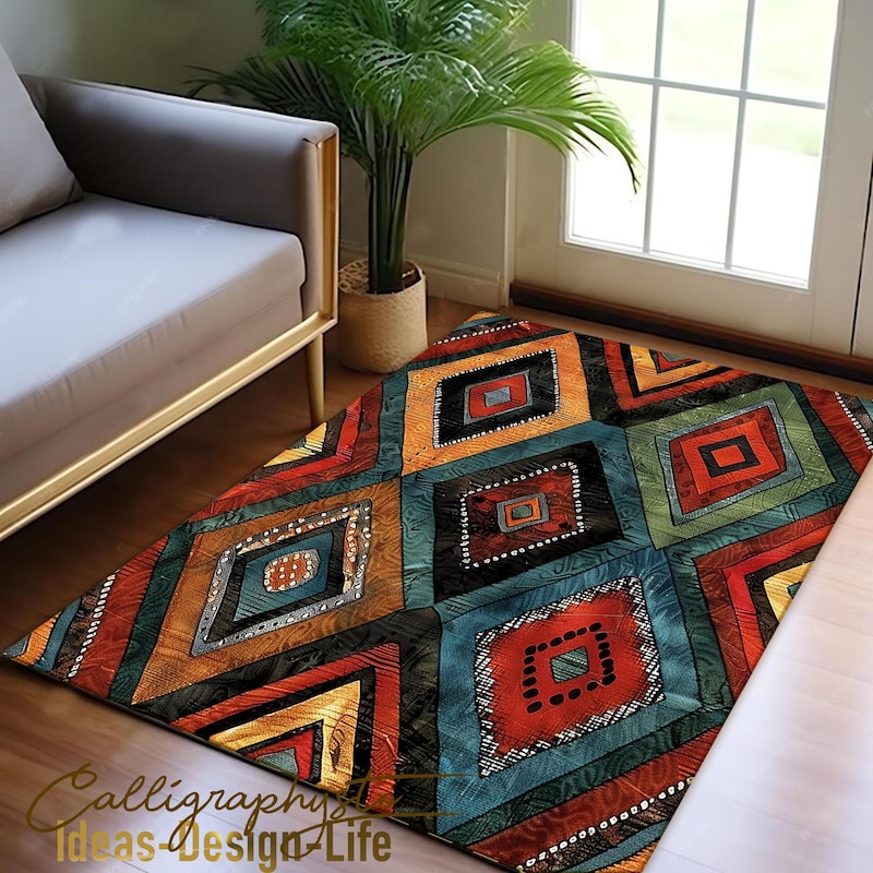 Afrocentric Rug Afrocentric Runner Rugs - Etsy