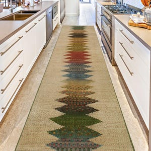 Patchwork Tribal Colorful Non-Slip Washable Hallway Rug