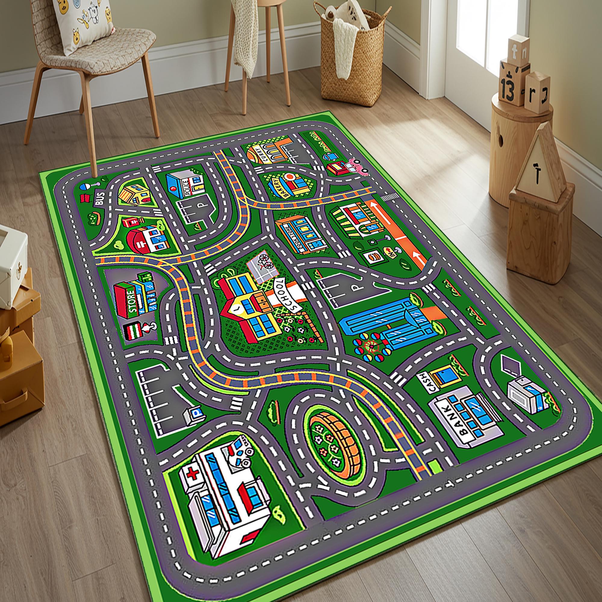 Kids Car Play Mat: Interactive Road Rug for Nursery or Bedroom
