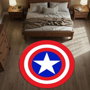 Captain America Shield Round Rug: Kids Room Decor