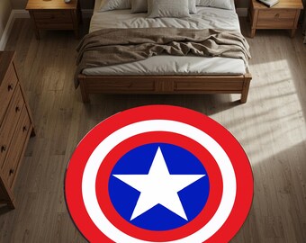 Captain America Shield Round Rug: Kids Room Decor