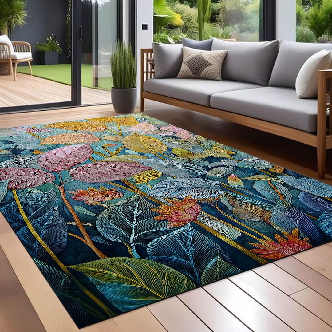 Colorful Outdoor Rug: Non-slip Washable Patio Garden Decor - Etsy