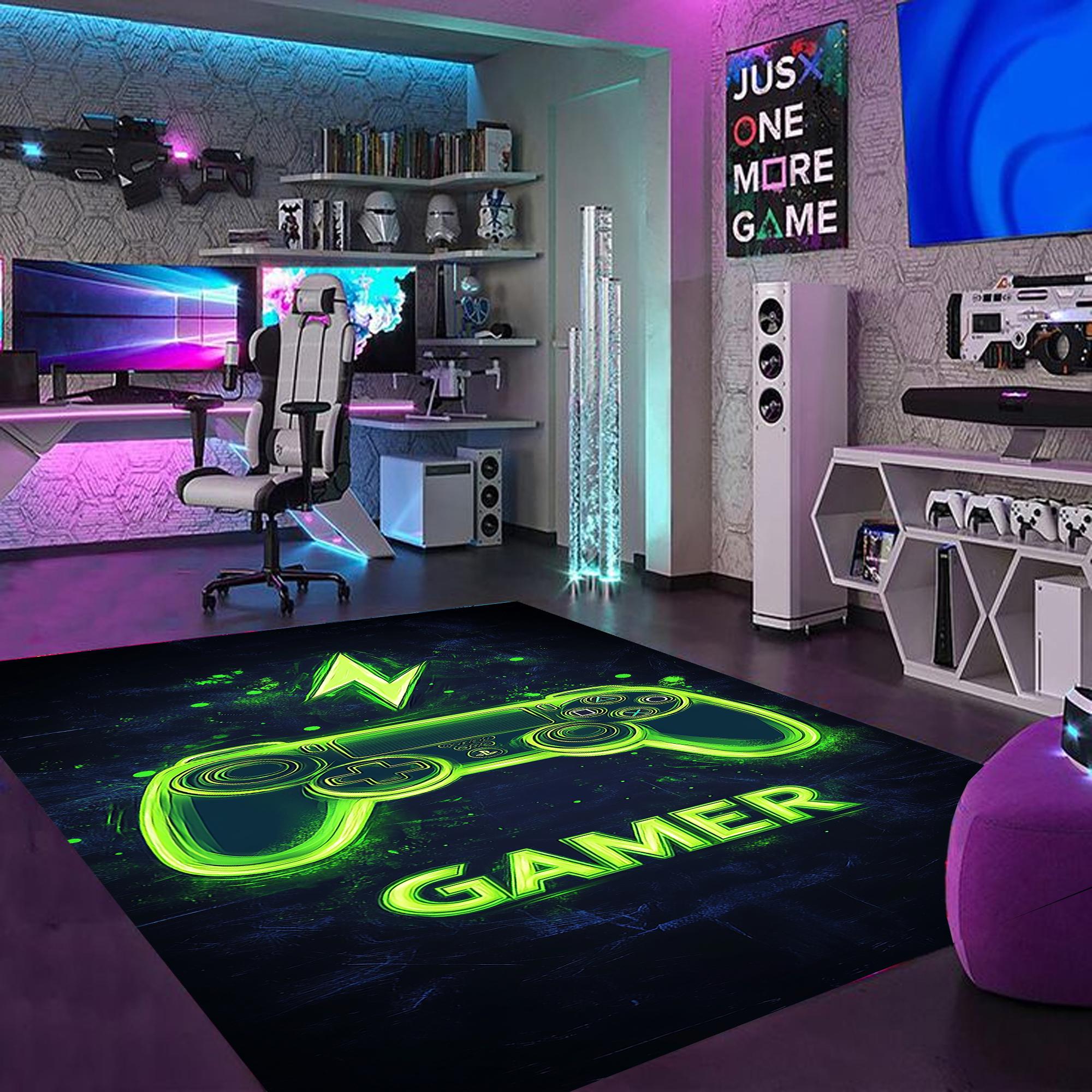 Game Controller Rug: Neon Green Design - Soft, Non-slip Mat - Etsy