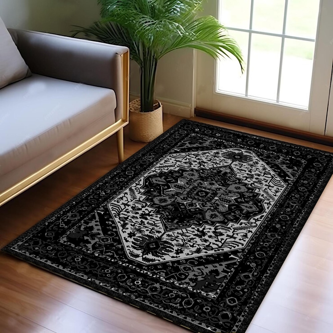 Black Gothic Rug Carpet, High Quality Ultra Soft Gothic Rug, Turkish ...