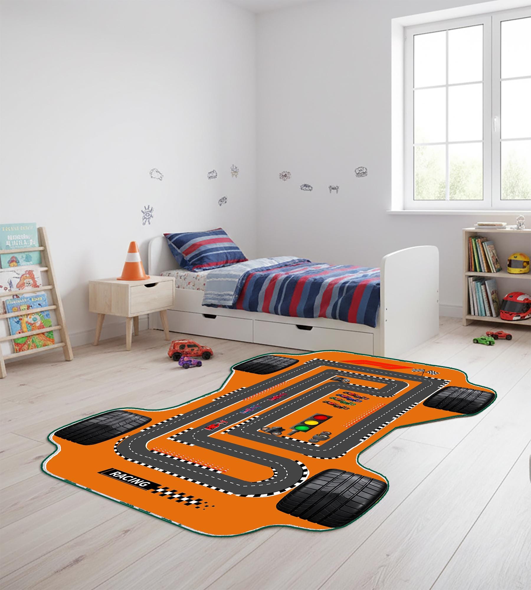 Kids Race Track Rug, Formula Car Design (non-slip, Soft Surface) - Etsy