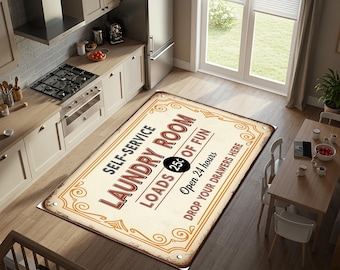 Non-Slip Based Washable Decorative Kitchen Rug / Mat