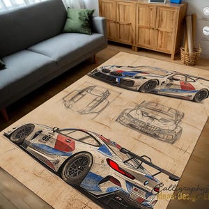 BMW Design Carpet, Traffic Carpet, Car Play Mat, Children&#39;s Room Mat, Road Carpet, Track Carpet, Non-Slip Based Baby Room Carpet/Mat