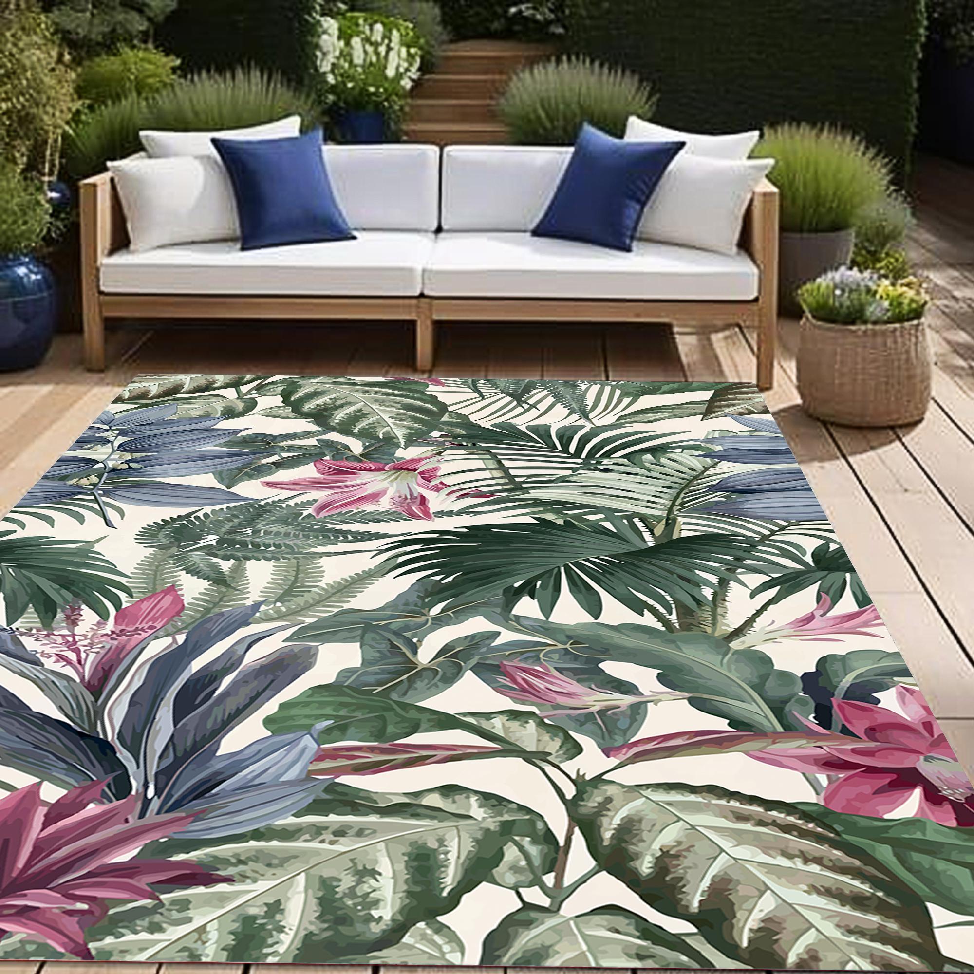 Fun Colorful Outdoor Rugs Large Weatherproof Easy Clean Washable Garden ...
