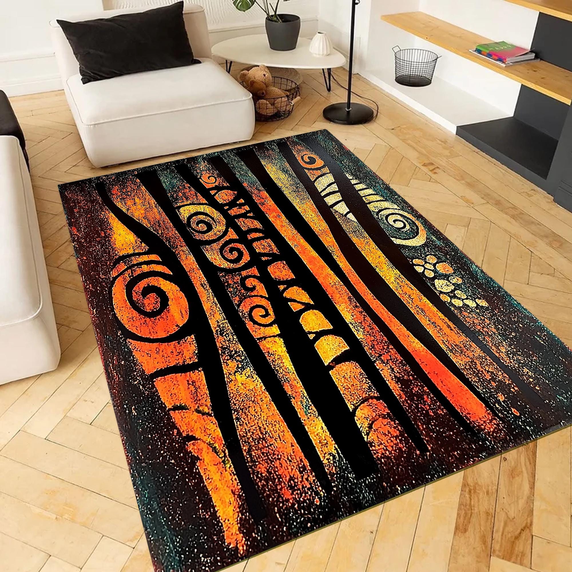 African Safari Area Rug | Afrocentric Non Slip Runner - Etsy