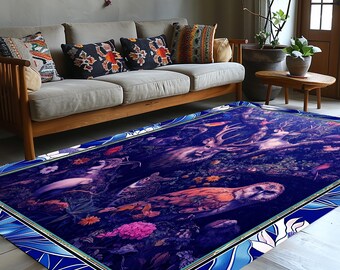 Tapete Floral Azul Meia-Noite: Animais Botânicos Vintage da Floresta, Arte Mística Gótica